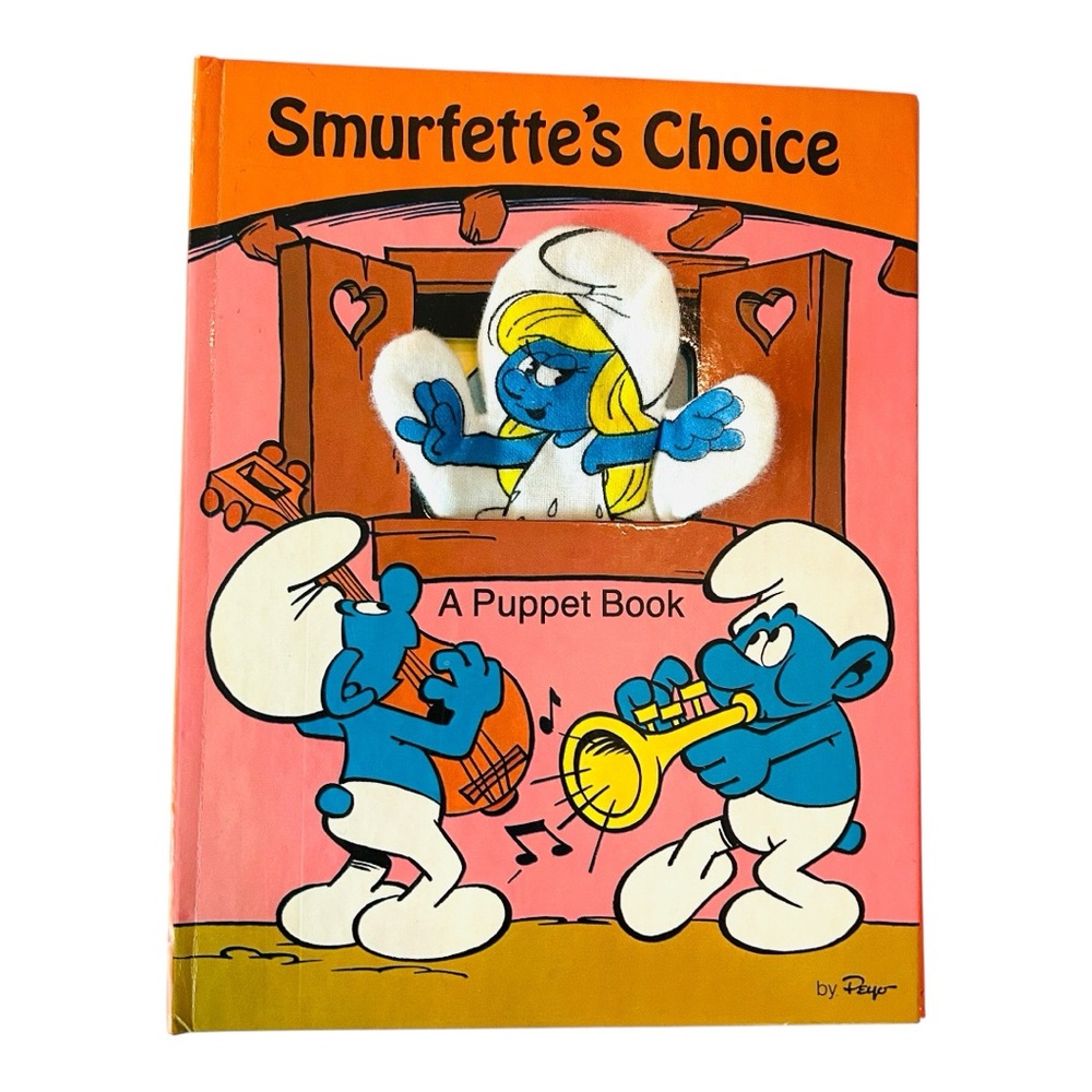 1983 Book Smurfette's Choice Puppet Hardcover Book by Intervisual Comm. Vintage